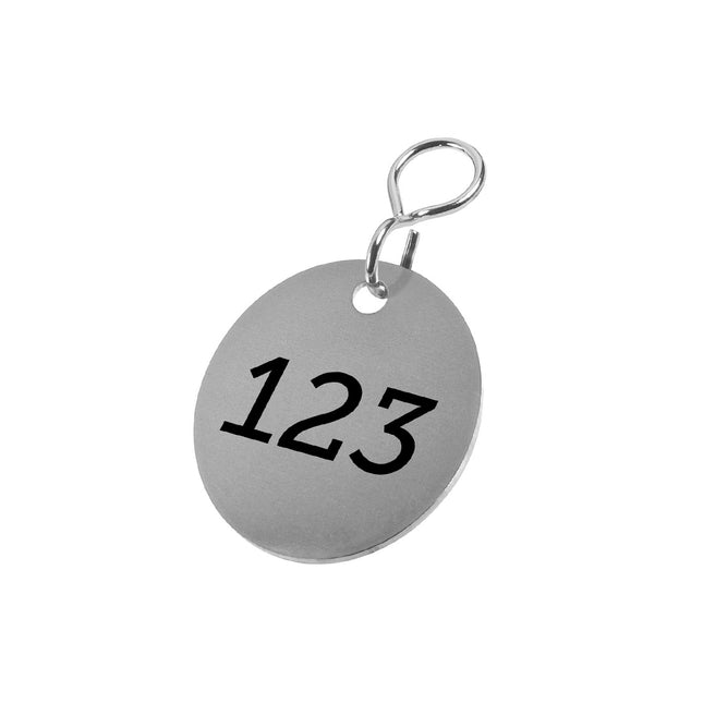 Stainless steel key tags with number - 1 pc