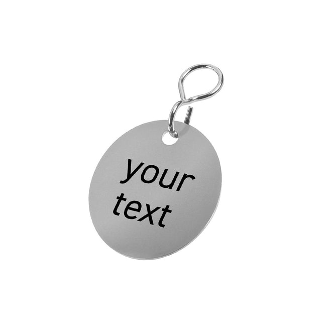 Stainless steel key tag with text - 1 pc