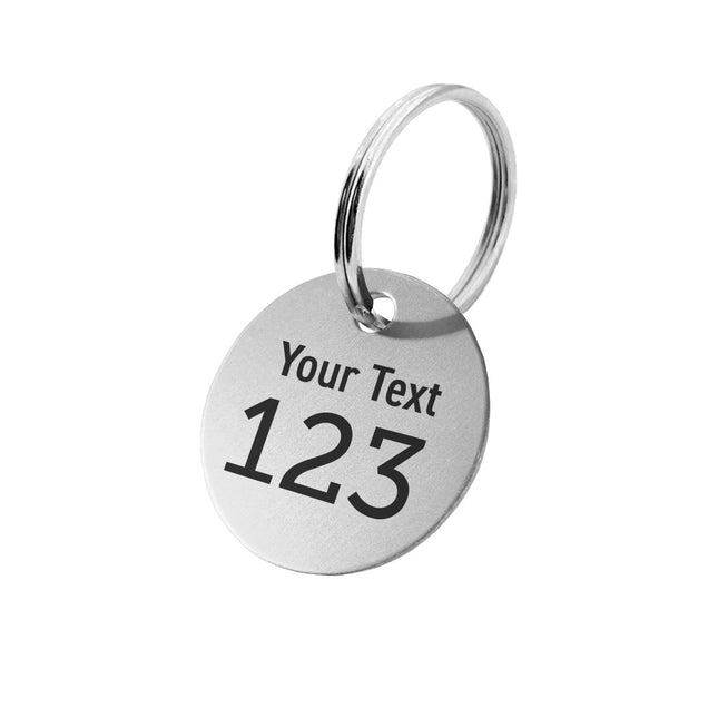 Aluminum key tag with text and number - 1 pc
