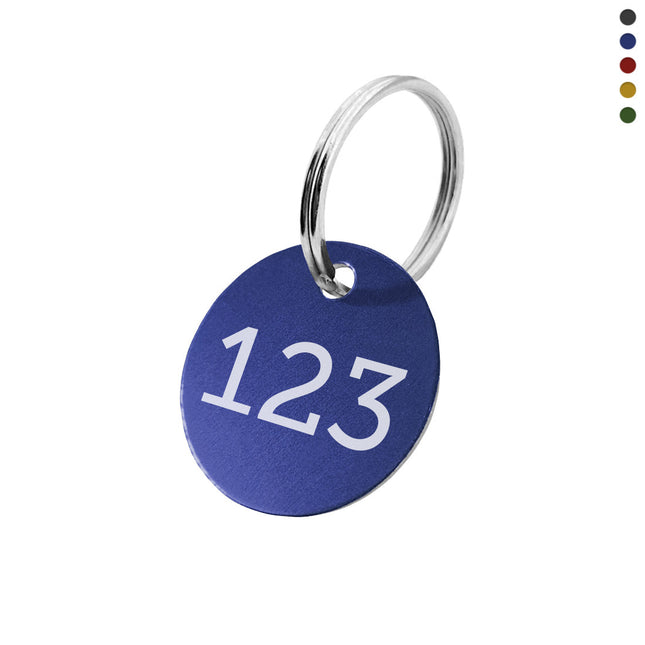 Aluminum key tag with number - 1 pc
