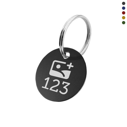 Aluminum key tag with number and logo  - 1 pc