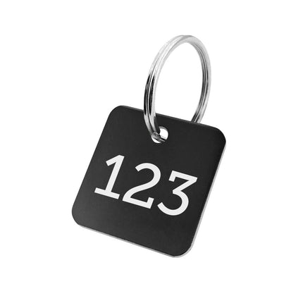 Aluminum key tag 30mm with number - 1 pc