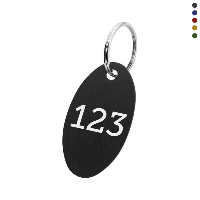 Aluminum key tag 24x40mm with number - 1 pc