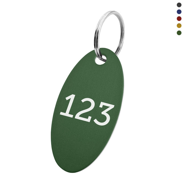 Aluminum key tag 25x50mm with number - 1 pc