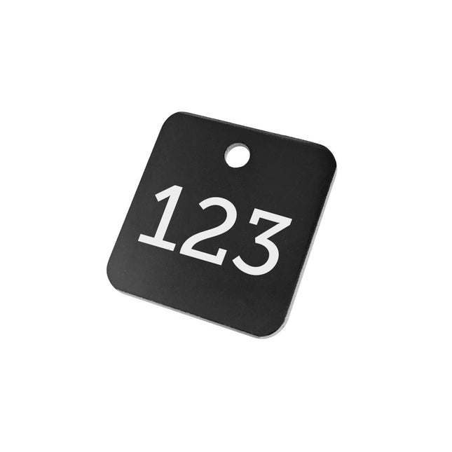 Anodized aluminum tags with number - 1 pc