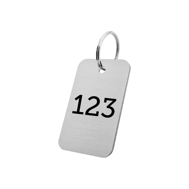 Aluminum key tag 50x30mm with number – 1 pc