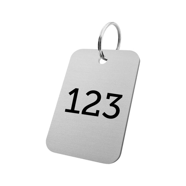 Aluminum key tag 60x40mm with number – 1 pc
