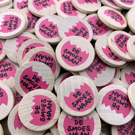 Custom printed wooden tokens Ø29mm – 100 pcs