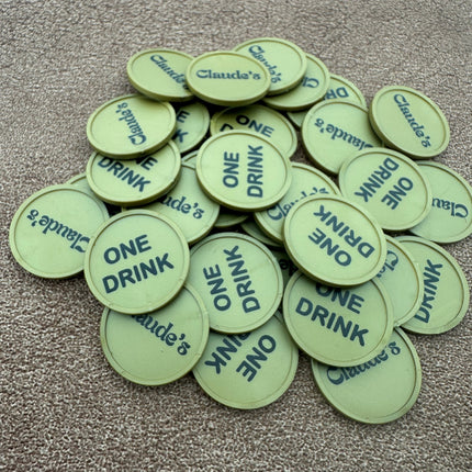 Custom printed plastic tokens Ø29mm – 100 pcs