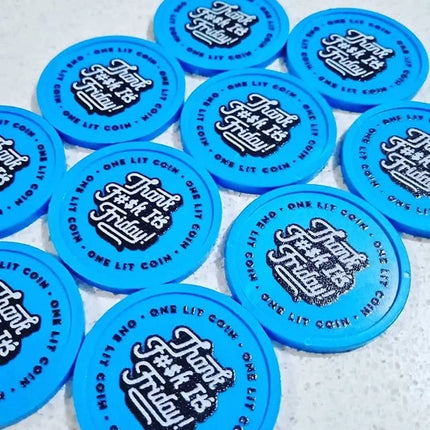 Custom printed plastic tokens Ø29mm – 100 pcs