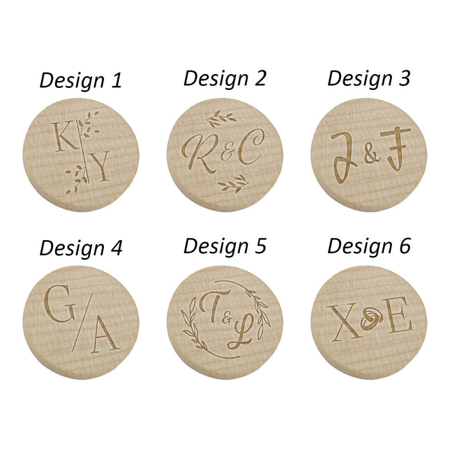 Wedding tokens wood Ø29mm - 100 pcs