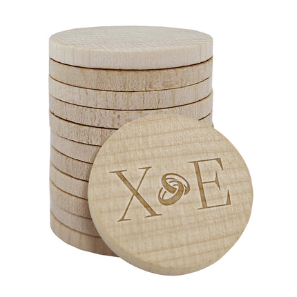 Wedding tokens wood Ø29mm - 100 pcs