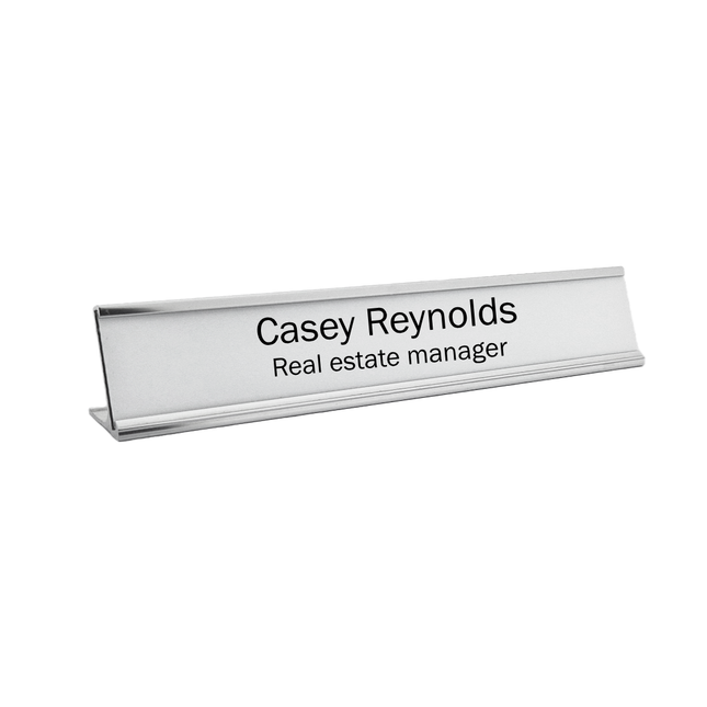 Custom name plate Dex silver - 1 pc
