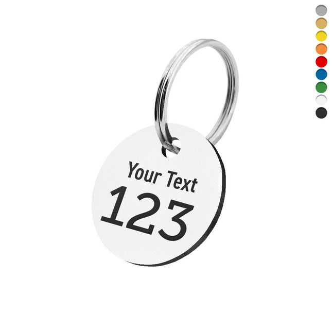 Acrylic key tags with number and text - 1 pc