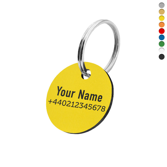 Acrylic key tags with name and phone number - 1 pc