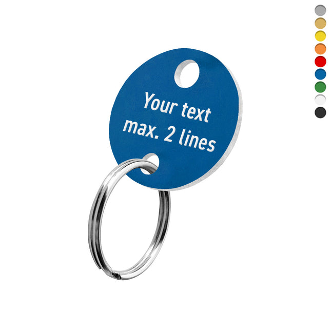 Acrylic key tags with text and keyring hole - 1 pc