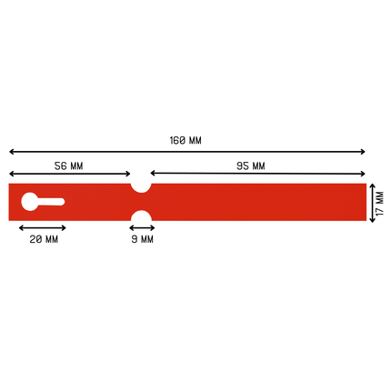 Loop-lock labels red HDPE 160x17mm