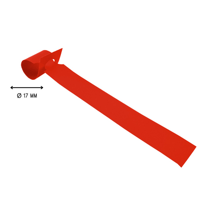Loop-lock labels red HDPE 160x17mm