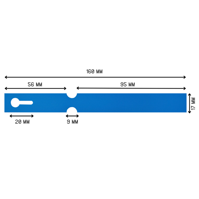 Loop-lock labels blue HDPE 160x17mm