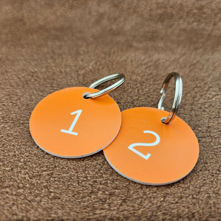 Acrylic key tags with number - 1 pc
