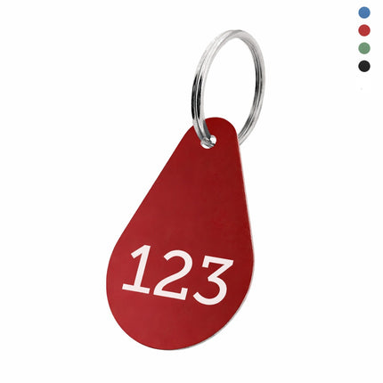 Aluminum key tag 29x45mm with number - 1 pc