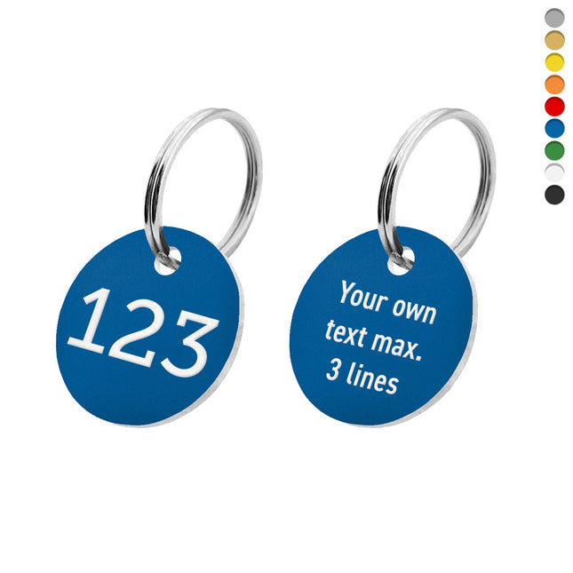 Acrylic key tags with number and text - 1 pc