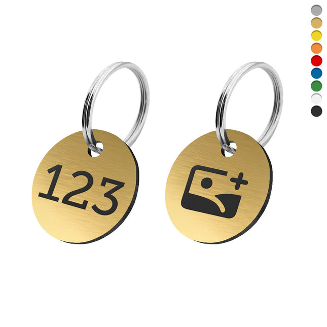 Acrylic key tag number and logo - 1 pc