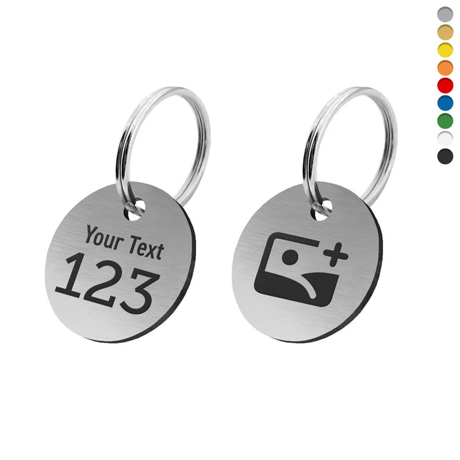 Acrylic key tag with text, number and logo - 1 pc