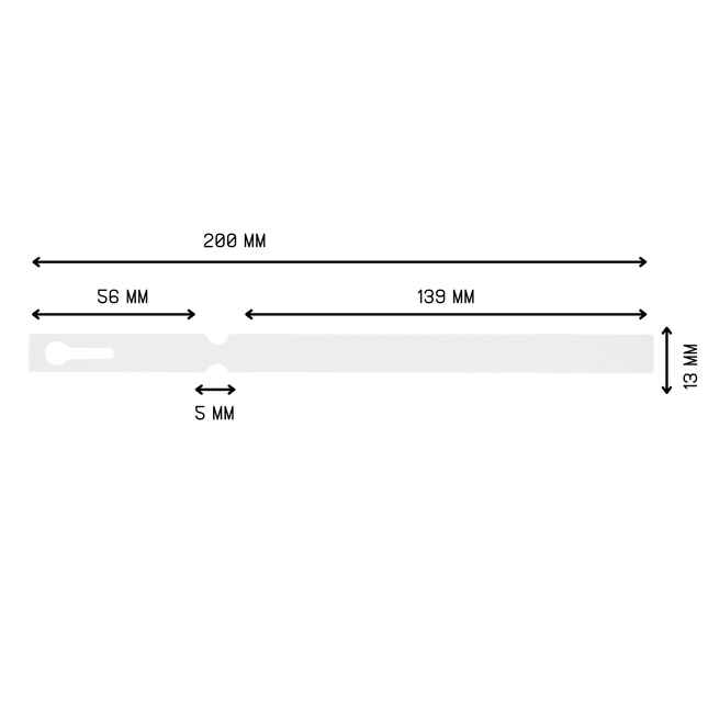 Loop-lock labels white PVC 200x13mm