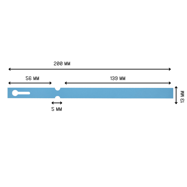Loop-lock labels blue PVC 200x13mm