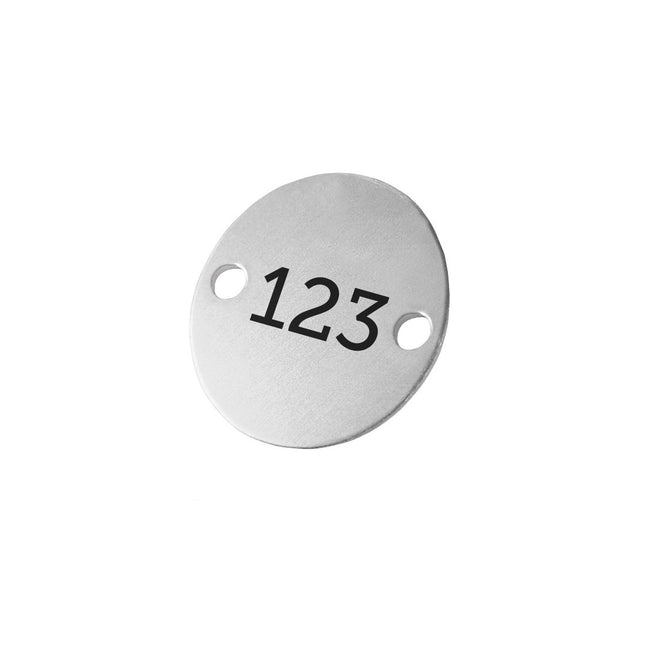 Aluminum blank tag 30 mm with two holes - 1 pc