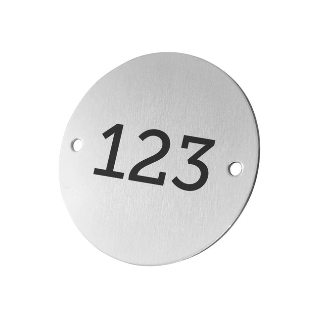 Aluminum numbered tag 50 mm with two holes - 1 pc