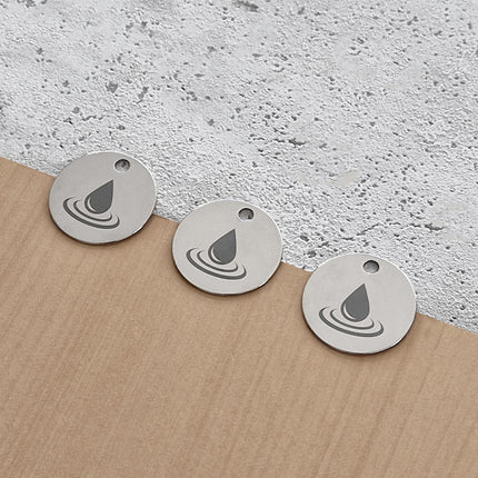 Stainless steel key tag with logo - 1 pc