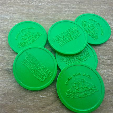 Custom embossed plastic tokens Ø29mm – 1000 pcs