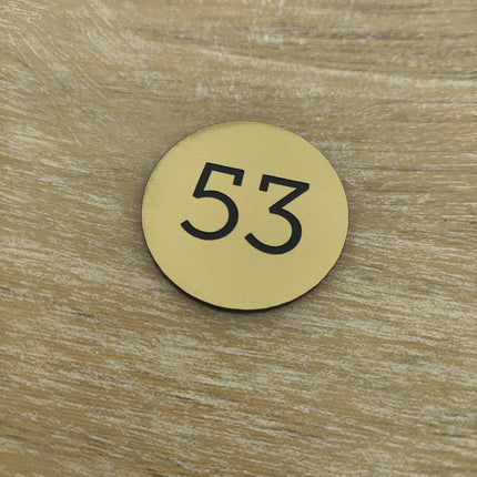 Plastic numbered tag with tape - 1 pc