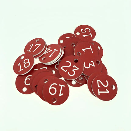 Plastic numbered tag with hole - 1 pc