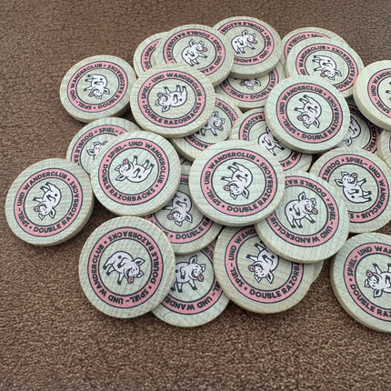 Custom printed wooden tokens Ø29mm – 100 pcs