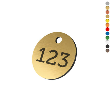 Plastic numbered tag with hole - 1 pc