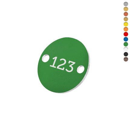 Plastic numbered tag with holes - 1 pc