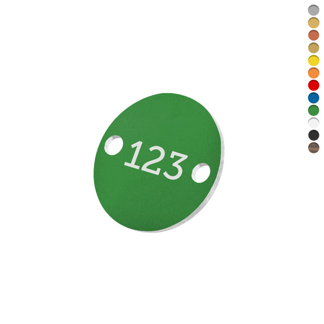 Plastic numbered tag with holes - 1 pc