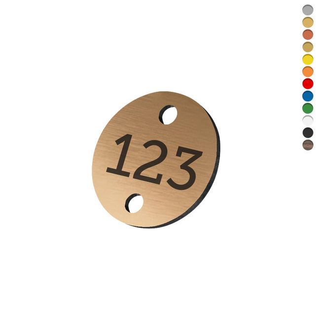 Plastic numbered tag with holes - 1 pc