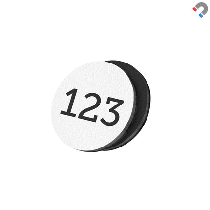 Plastic numbered tag with magnet - 1 pc