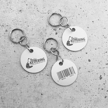 Silver aluminum key tag with logo - 1 pc