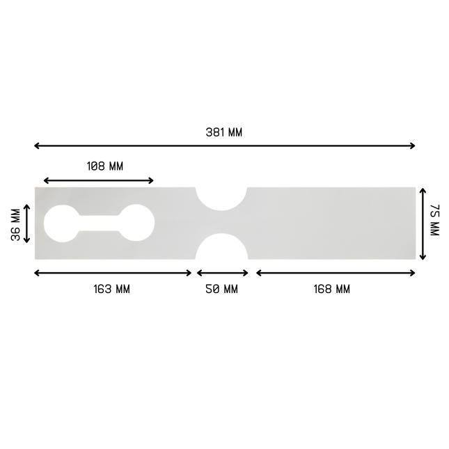 XL loop-lock labels white HDPE 381x75mm