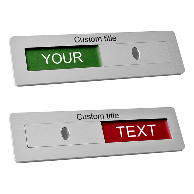 Custom text sliding sign 125x35mm- 1 pc