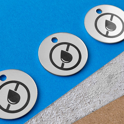 Silver aluminum key tag with logo - 1 pc