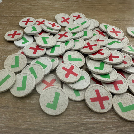 Custom printed wood fiber token Ø29mm - 100 pcs
