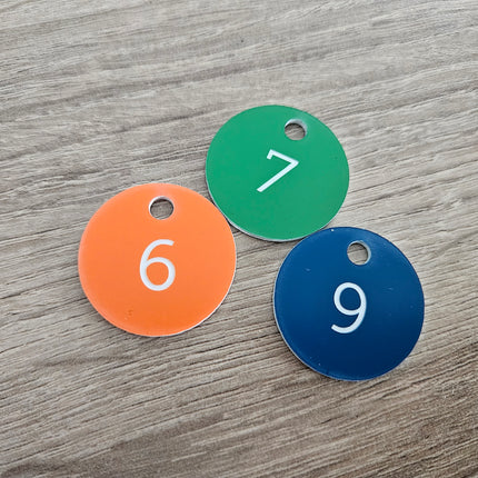 Acrylic key tags with number - 1 pc