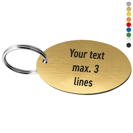 Acrylic oval key tag with text - 1 pc