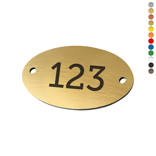 Plastic oval numbered tag with two holes - 1 pc
